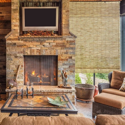 72" X 72" Outdoor Cord-Free Natural Rollup Blinds Natural - Radiance 6 72" X 72" Outdoor Cord-Free Natural Rollup Blinds Natural - Radiance - Image 4