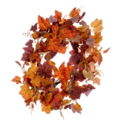Vickerman 16" Artificial Orange Fall Maple Leaf Candle Ring Wreath. -Home Improvement Store GUEST bfeb2a1d f4c0 4fe7 baf6 455f34fac3d7