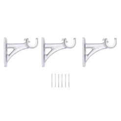 Kenney Fast Fit Easy Install Tyrell 3/4" Decorative Window Curtain Rod, 42-120", Polished Pewter