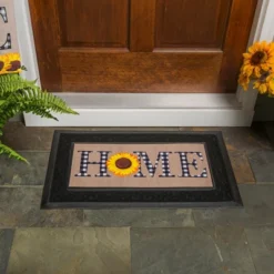 Evergreen Sunflower Home Sassafras Indoor Outdoor Switch Doormat 1'10"x10" Multicolored