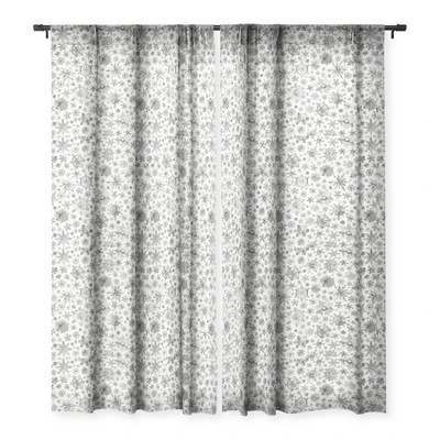 Ninola Design Winter Stars Snowflakes Gray 50" X 64" Single Panel Sheer Window Curtain - Deny Designs 4 Ninola Design Winter Stars Snowflakes Gray 50" X 64" Single Panel Sheer Window Curtain - Deny Designs - Image 2