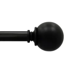Decorative Drapery Curtain Rod With Sphere Finials Matte Black - Lumi Home Furnishings -Home Improvement Store GUEST c44f5ad9 2fe0 4d23 8e85 f99ea0334608