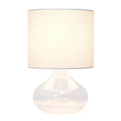 Glass Raindrop Table Lamp With Fabric Shade White - Simple Designs