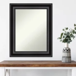 24" X 30" Non-Beveled Grand Black Wall Mirror - Amanti Art -Home Improvement Store GUEST c6d14395 97a9 49c2 8c34 e643b0493059