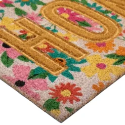 Northlight Pink And Orange Floral "Home" Outdoor Natural Coir Doormat 18" X 30" -Home Improvement Store GUEST c7ac6a27 dad1 4e13 81e8 9484b0fa387c