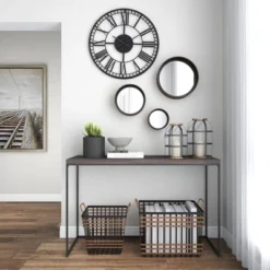 Contemporary Metal Wall Mirror Set Of 3 Dark Brown - Olivia & May -Home Improvement Store GUEST c7c1d718 b2a3 4860 a0ac 923b44eeb159