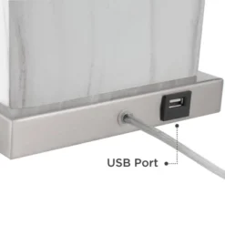360 Lighting Connie Modern Table Lamps 25" High Set Of 2 White Faux Marble With USB Charging Ports Rectangular Shade For Living Room Office Desk House 12 360 Lighting Connie Modern Table Lamps 25" High Set Of 2 White Faux Marble With USB Charging Ports Rectangular Shade For Living Room Office Desk House -Home Improvement Store GUEST c833dd05 6e10 456d b64b 2e0678fc3334