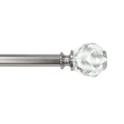 Decorative Drapery Curtain Rod With Faceted Crystal Finials Brushed Nickel - Lumi Home Furnishings -Home Improvement Store GUEST cb3edd26 c321 4a81 a6f0 b82fe47d413a