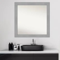 30" X 30" Non-Beveled Vista Brushed Nickel Bathroom Wall Mirror - Amanti Art -Home Improvement Store GUEST cc0ed81c b529 426f 9506 0022c5ee3dbf