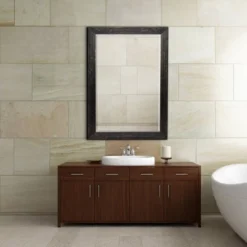 27.5" X 33.5" Beaded Wash Frame Mirror Black - Head West