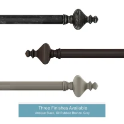Hastings Home 1 Inch Curtain Rod With Finials (Black) 12 Hastings Home 1 Inch Curtain Rod With Finials (Black) -Home Improvement Store GUEST cdcc1ab0 880b 43b9 b941 f9d1bc99f02e