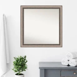 30" X 30" Non-Beveled Lyla Ornate Bathroom Wall Mirror Silver - Amanti Art -Home Improvement Store GUEST ce3eeab8 38d5 445e a147 78997d5922b0