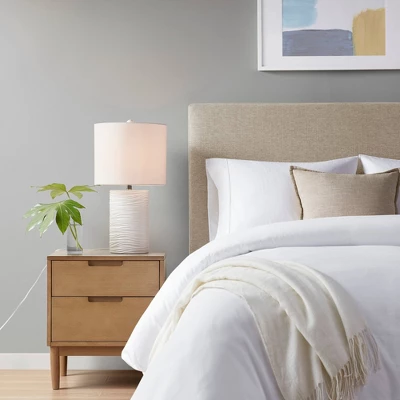 Crewe Textured Resin Table Lamp (Includes LED Light Bulb) White - 510 Design 6 Crewe Textured Resin Table Lamp (Includes LED Light Bulb) White - 510 Design - Image 4