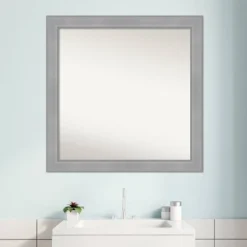 30" X 30" Non-Beveled Vista Brushed Nickel Bathroom Wall Mirror - Amanti Art -Home Improvement Store GUEST cf597dca 292a 4d38 bbe4 d89100855208