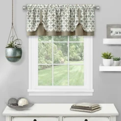 Kate Aurora Modern Geometric Button Tuck Rod Pocket Window Valance -Home Improvement Store GUEST cfa5a662 d004 4ada 946f c9f8258ca7f5