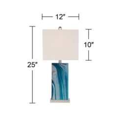 360 Lighting Connie Modern Table Lamps 25" High Set Of 2 Blue Faux Marble With USB Charging Ports LED White Shade For Bedroom Living Room House Desk 13 360 Lighting Connie Modern Table Lamps 25" High Set Of 2 Blue Faux Marble With USB Charging Ports LED White Shade For Bedroom Living Room House Desk -Home Improvement Store GUEST d08add50 c60d 416a 8ee9 56db065cd09c