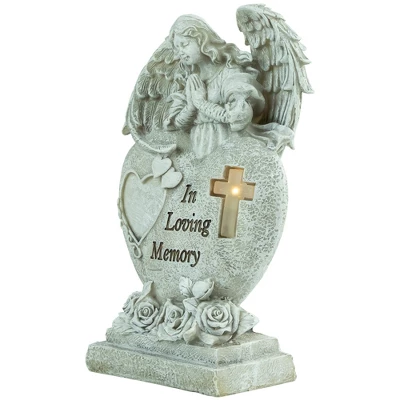 Northlight 10" Solar LED Lighted Praying Angel "In Loving Memory" Outdoor Garden Statue 5 Northlight 10" Solar LED Lighted Praying Angel "In Loving Memory" Outdoor Garden Statue - Image 3