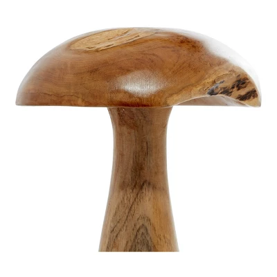 Set Of 3 Teak Wood Mushroom Handmade Live Edge Sculpture With Natural Smooth Finish Brown - Olivia & May 8 Set Of 3 Teak Wood Mushroom Handmade Live Edge Sculpture With Natural Smooth Finish Brown - Olivia & May - Image 6