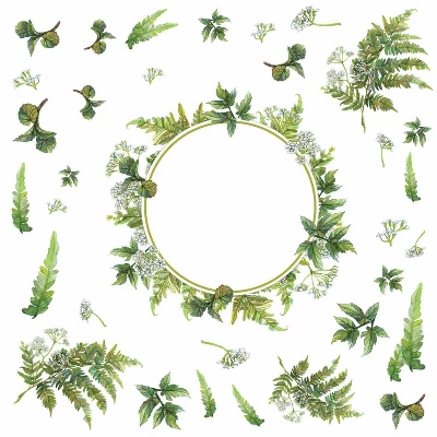Fern Peel And Stick Decal With Circle Mirror - RoomMates 4 Fern Peel And Stick Decal With Circle Mirror - RoomMates - Image 2