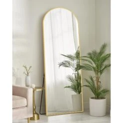 Serio 65" Height X 22" Width Oversize Arch-Crowned Top Full Length Floor Mirror With Stand-The Pop Home -Home Improvement Store GUEST d43596e7 799f 4351 8a49 ba9b75801a96