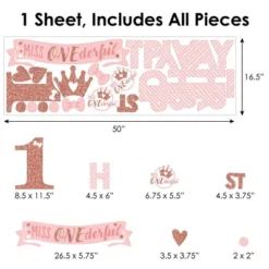 Big Dot Of Happiness 1st Birthday Little Miss Onederful - Peel And Stick Girl First Birthday Party Decoration - Wall Decals Backdrop -Home Improvement Store GUEST d44a063b 5d3b 4bd3 86f5 2159b2ccc127