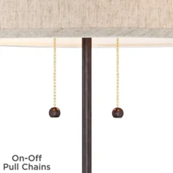 360 Lighting Modern Accent Table Lamp With USB And AC Power Outlet 23 1/2" High Bronze Fabric Drum Shade For Bedroom Living Room House Desk Bedside -Home Improvement Store GUEST d49981cc a0b5 4426 aead 00a9612cb3ac