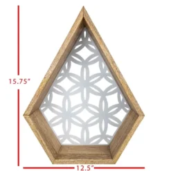 Floral Pattern Wall Shelf Wood & Metal - Foreside Home & Garden -Home Improvement Store GUEST d5e830b8 bac5 4ad3 9a5c 34d515cac94f