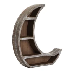 Wooden Moon Shelf, Rustic Wall Home Decor, Crystal Holder For Stones Display And Essential Oils (13 X 13 X 2 In) -Home Improvement Store GUEST d64fd3d4 82f2 4133 854f c040fed6d82c