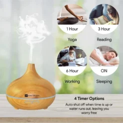 Dartwood Premium Ultrasonic Aroma Diffuser And Humidifier - Essential Oil And Mist Vaporizer With 7 LED Lighting Modes & 4 Timers (300ml) -Home Improvement Store GUEST d809e8b8 2b76 4d22 80d4 6d422efe838f