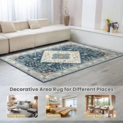 Costway Area Rugs 5'4'' X 6'7''5'4'' X 7'7'' Faux Wool Fabric Doormat Home Carpet Living Room Bedroom -Home Improvement Store GUEST d972e63a 93c9 4e2b a726 e93dd3199dac