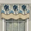RLF Home Shadow Gimp Trim Detail Printed Palm Glory High Quality Valance 3" Rod Pocket 50" X 16" Horizon Blu -Home Improvement Store GUEST d97990b8 97b6 48e4 ad26 76a01c41034f
