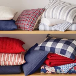 Mills Waffle Navy Square Pillow - Levtex Home -Home Improvement Store GUEST d9d0f0b5 a630 4153 b5e1 c65b4f99423e