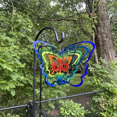 Ganz 40" Multi Color Steel Butterfly Spinner Outdoor Decoration 4 Ganz 40" Multi Color Steel Butterfly Spinner Outdoor Decoration - Image 2
