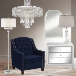 Vienna Full Spectrum Crystal Cascade Chrome Chandelier 19 1/2" Wide Modern 9-Light LED Fixture For Dining Room House Kitchen Island Entryway Bedroom -Home Improvement Store GUEST db91d658 dd8b 45b8 85c6 b77b9b9079f2