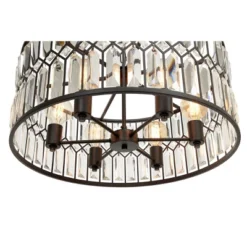 Metal Crystal Embellishments 6 Light Chandelier With Link Style Chain Black - Olivia & May -Home Improvement Store GUEST dbc0eeee 813a 4bab 9465 1616f924d20f