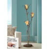 Franklin Iron Works Rustic Floor Lamp With USB Charging Port 3-Light 68 1/4" Tall Bronze Gold Lily-Shaped Amber Shade Living Room -Home Improvement Store GUEST ddc6fccc 0684 430f 9201 ca0c42e5adb7