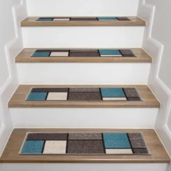 World Rug Gallery Contemporary Modern Boxes Non-Slip Stair Treads -Home Improvement Store GUEST df344c99 36c8 479e beda 91454545ea2e