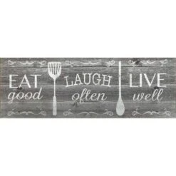 55" X 19" Eat Laugh Live Kitchen Runner Rug - J&V Textiles
