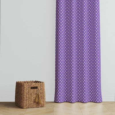 Bacati - Pin Dots Purple Cotton Printed Single Window Curtain Panel 3 Bacati - Pin Dots Purple Cotton Printed Single Window Curtain Panel