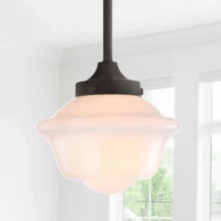 7.2" Adjustable Metal/Glass Kurtz Drop Pendant (Includes Energy Efficient Light Bulb) - JONATHAN Y -Home Improvement Store GUEST e30fd67b 9550 48d4 98b4 801fa025720e