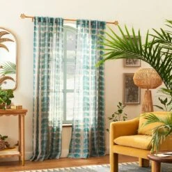 Home Improvement Store 8 1pc Sheer Vines Burnout Window Curtain Panel Green - Opalhouseâ„¢ Designed With Jungalowâ„¢
