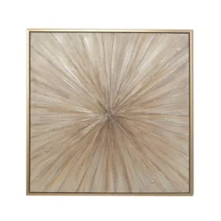 Canvas Starburst Radial Framed Wall Art With Gold Frame Brown - Olivia & May -Home Improvement Store GUEST e446a5aa 315e 4351 8bdd b850332309d9