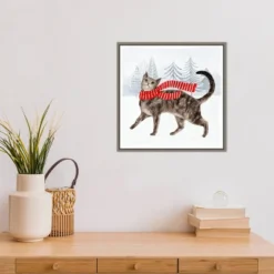 16" X 16" Christmas Cats And Dogs I By Victoria Borges Framed Canvas Wall Art - Amanti Art -Home Improvement Store GUEST e4d3751f 47b9 4eae 9653 8fcbfbadd3e2