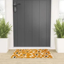 Miho Spring Summer Garden Looped Vinyl Welcome Mat - Society6