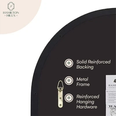 Hamilton Hills 24" X 36" Arched Top Corner Mirror With Black Frame 5 Hamilton Hills 24" X 36" Arched Top Corner Mirror With Black Frame - Image 3