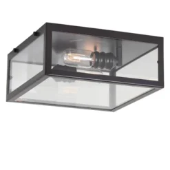 12" Metal/Glass Grayson Flush Mount (Includes Energy Efficient Light Bulb) - JONATHAN Y 13 12" Metal/Glass Grayson Flush Mount (Includes Energy Efficient Light Bulb) - JONATHAN Y -Home Improvement Store GUEST e6fc101c 36da 41d9 9b27 16076bff44ad