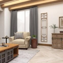 Wood Scroll Distressed Door Inspired Ornamental Wall Decor With Metal Wire Details Gray - Olivia & May -Home Improvement Store GUEST e7056414 2db1 4380 bb5b 8ba526eb43ef