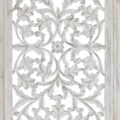 Mango Wood Floral Handmade Intricately Carved Arabesque Wall Decor - Olivia & May -Home Improvement Store GUEST e7ed7b37 380c 40e2 8447 976f9d9e78c1