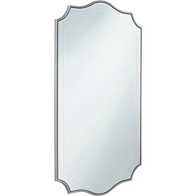 Noble Park Arch Rectangular Vanity Wall Mirror Modern Beveled Edge Shiny Silver Leaf Frame 26" Wide For Bathroom Bedroom Living Family Room Home House 7 Noble Park Arch Rectangular Vanity Wall Mirror Modern Beveled Edge Shiny Silver Leaf Frame 26" Wide For Bathroom Bedroom Living Family Room Home House - Image 5