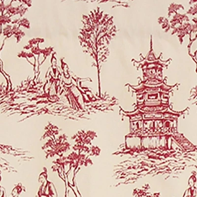 Naomi Regal Oriental Motive 3" Rod Pocket Valance 50" X 17" Red By RLF Home 4 Naomi Regal Oriental Motive 3" Rod Pocket Valance 50" X 17" Red By RLF Home - Image 2